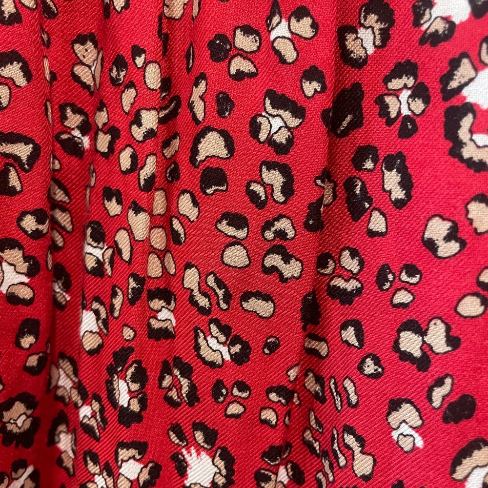 Zara Red Midi Dress With Side Slit - Picture 3 of 6